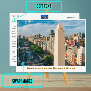 Obelisk of Buenos Aires Argentina Postcard