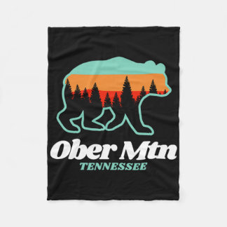 Ober Mountain Tennessee Skiing Snowboarding Bear  Fleece Blanket