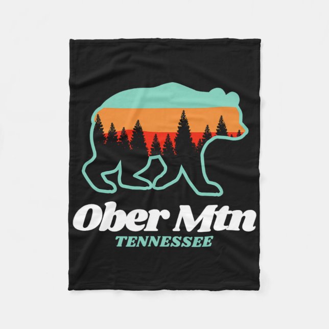 Ober Mountain Tennessee Skiing Snowboarding Bear  Fleece Blanket (Front)