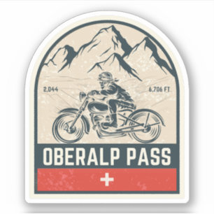 Oberalp Pass swiss–alps motorcycle tour Sticker