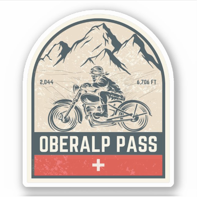 Oberalp Pass swiss–alps motorcycle tour Sticker (Front)