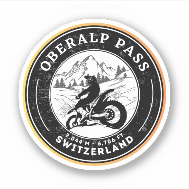 Oberalp Pass swiss–alps motorcycle tour Sticker (Front)
