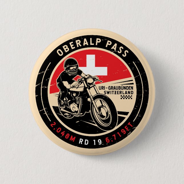 Oberalp Pass | Switzerland | Motorcycle Button (Front)