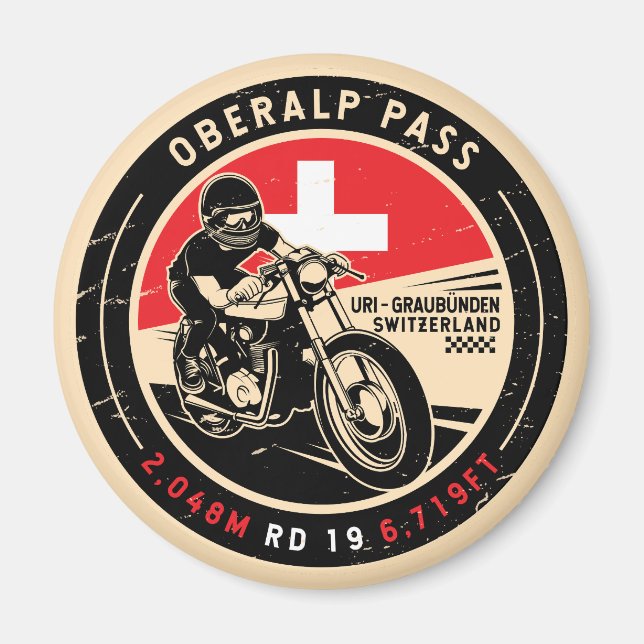 Oberalp Pass | Switzerland | Motorcycle Magnet (Front)