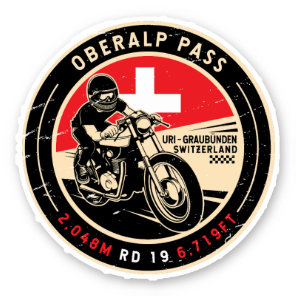 Oberalp Pass | Switzerland | Motorcycle Sticker