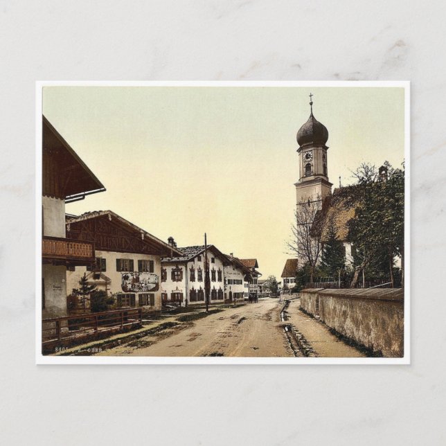 Oberammergau, general view,  Upper Bavaria, German Postcard (Front)