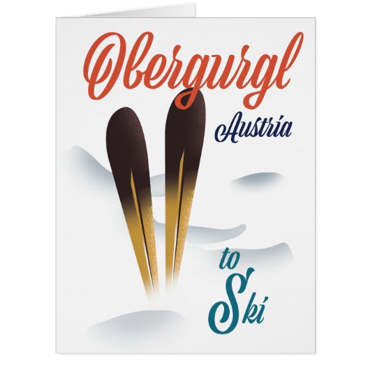 Obergurgl Austria Ski poster Cards (Front)