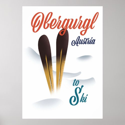 Obergurgl Austria Vintage ski Poster