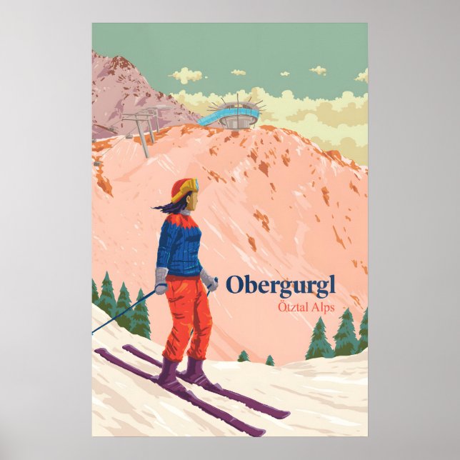 Obergurgl Ski Resort Travel Poster (Front)