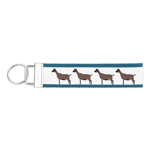 Oberhasli Dairy Goat Herd Wrist Keychain