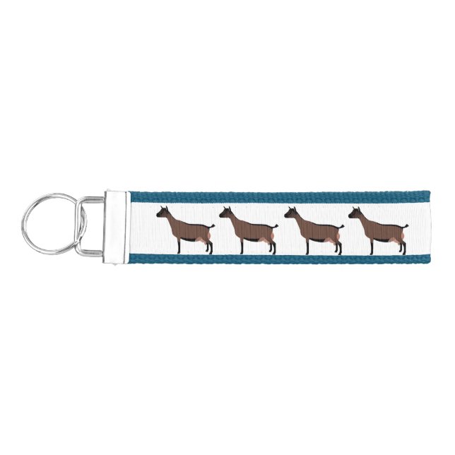 Oberhasli Dairy Goat Herd Wrist Keychain (Keys on Left)