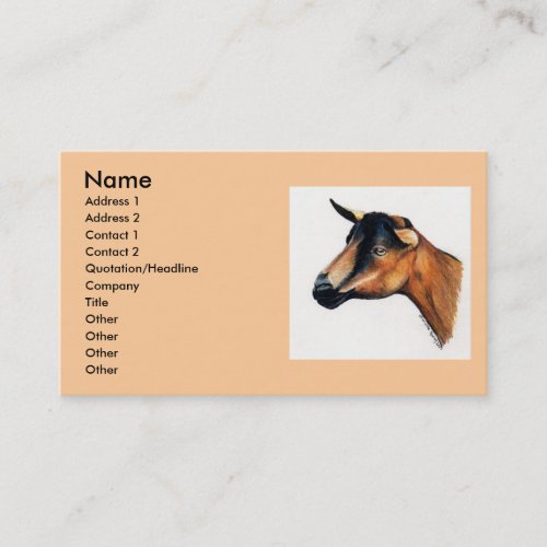 "Oberhasli Goat" Animal Art Business Card