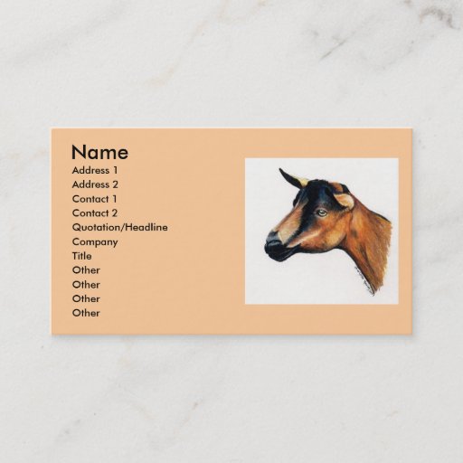Customizable "Oberhasli Goat" Animal Art Business Card