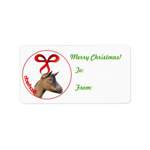 Oberhasli Goat Christmas Gift Tag Sticker