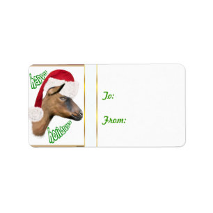 Oberhasli Goat Christmas Gift Tag Sticker