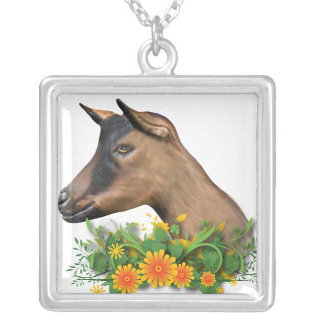 Oberhasli Goat Floral  Necklace (Front)