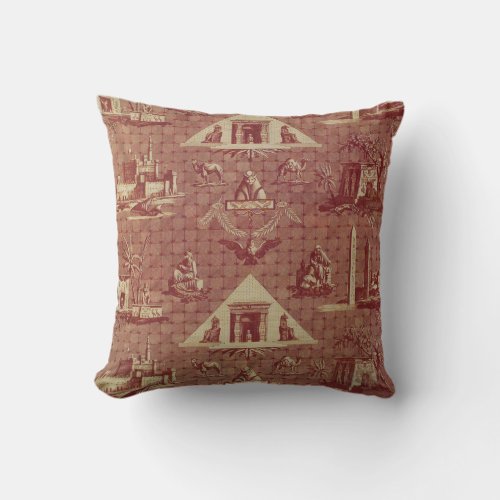 Oberkampf Manufactory The Monuments of Egypt Throw Pillow