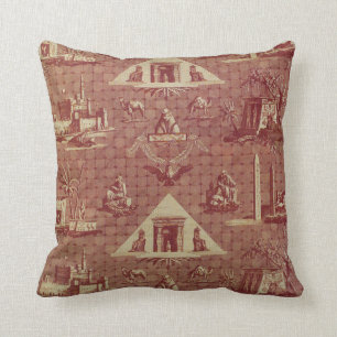 Oberkampf Manufactory The Monuments of Egypt Throw Pillow