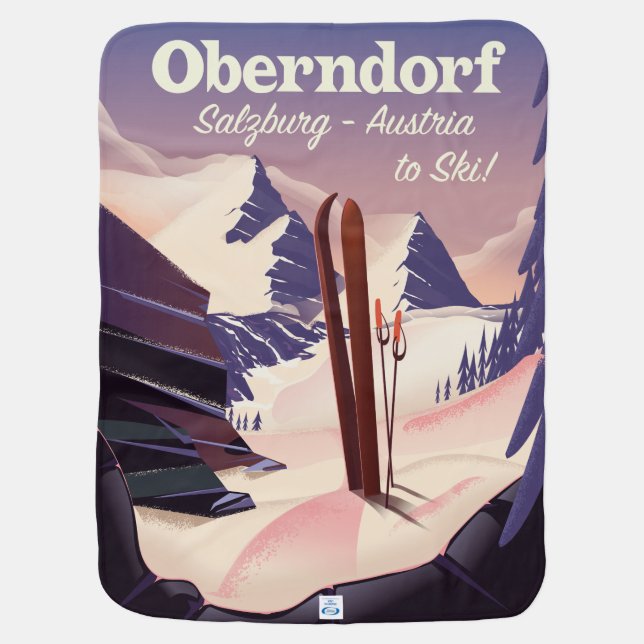Oberndorf,Salzburg,Austria, ski poster Baby Blanket (Back)