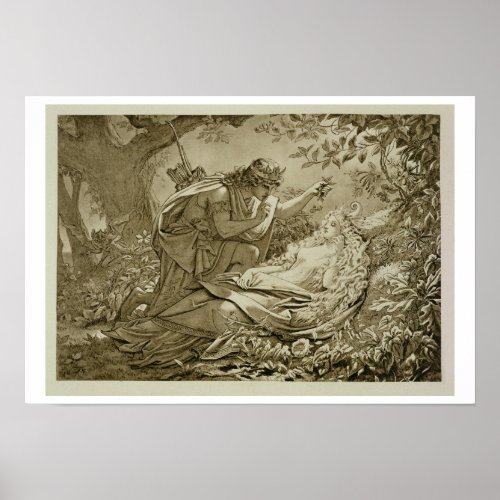 Oberon and Titania engraving Poster
