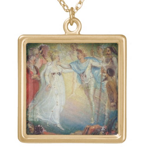 Oberon and Titania from A Midsummer Nights Dream Gold Plated Necklace