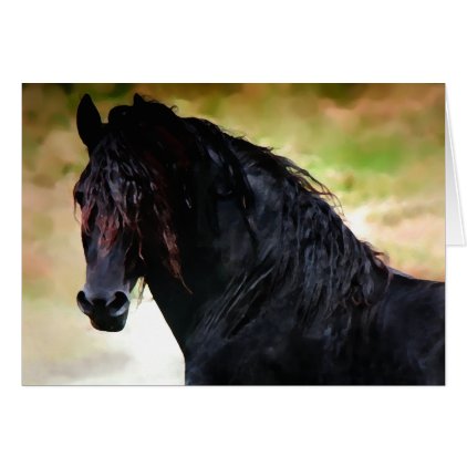 &quot;Oberon&quot; Friesian Greeting Card