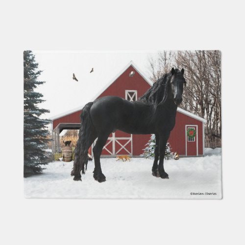 Oberon In Winter Door Mat