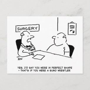 Obese at the Doctor Postcard