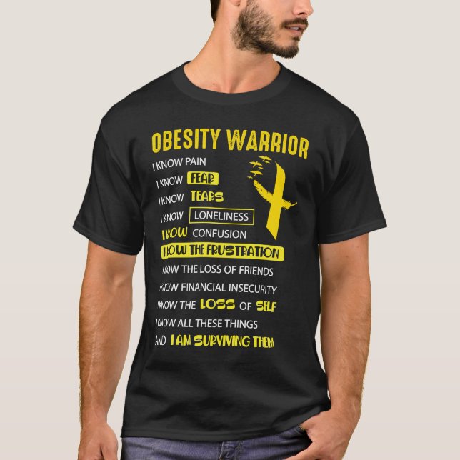 Obesity Awareness Strong Warrior Medical Health T-Shirt (Front)