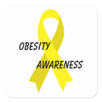 Obesity Yellow Awareness Ribbon by Janz Square Sticker
