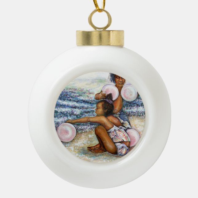 Obessed with Conquering the Impossible  Ceramic Ball Christmas Ornament (Front)