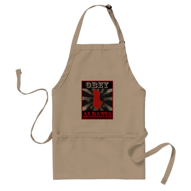 Obey Albania Adult Apron (Front)