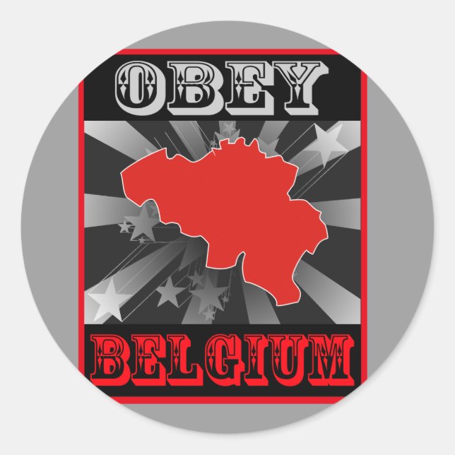 Obey Belgium Classic Round Sticker (Front)