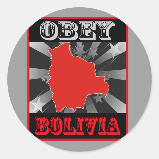 Obey Bolivia Classic Round Sticker (Front)