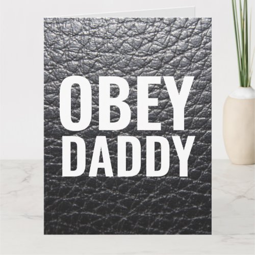 OBEY DADDY HAPPY BIRTHDAY LEATHER LOOK CARDS