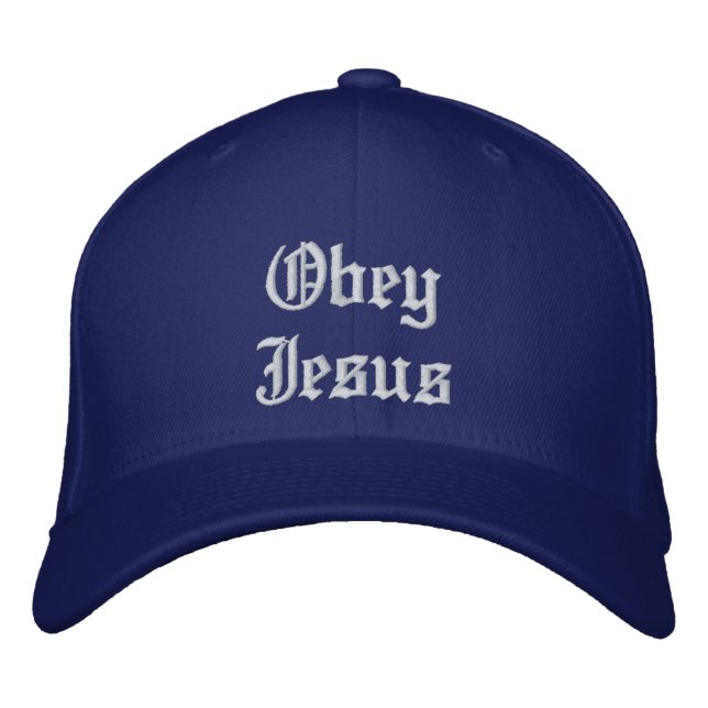 Obey Jesus Embroidered Baseball Hat (Front)