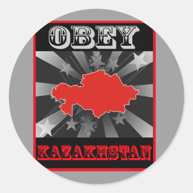 Obey Kazakhstan Classic Round Sticker (Front)
