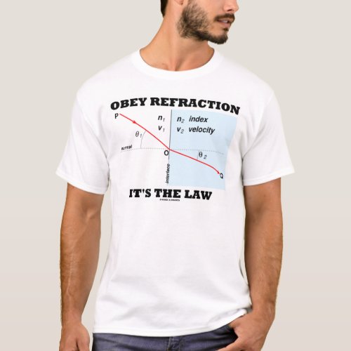 Obey Refraction Its The Law Optics Snells Law T_Shirt