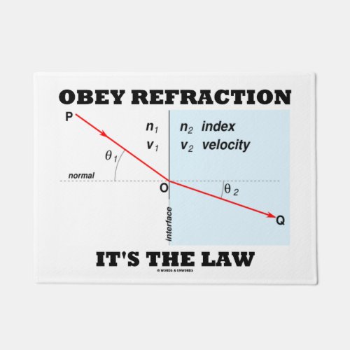 Obey Refraction Its The Law Physics Geek Humor Doormat