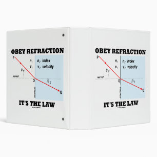 Obey Refraction It's The Law Snell's Law Physics 3 Ring Binder