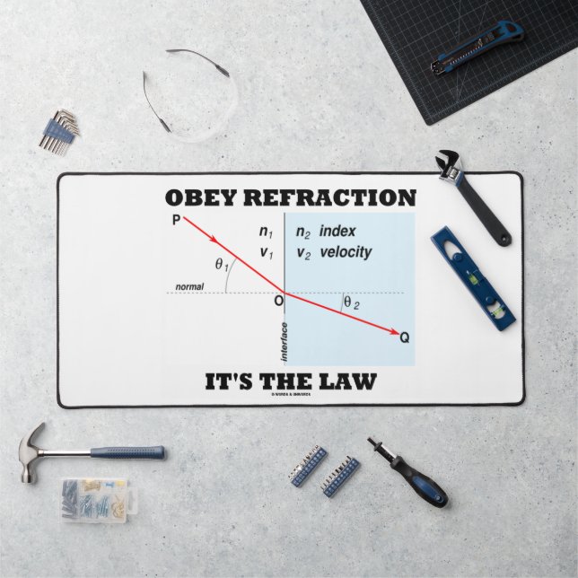 Obey Refraction It's The Law Snell's Law Physics Desk Mat (Workstation)
