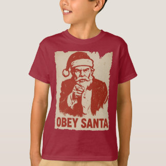 Obey Santa – Funny Retro Propaganda Christmas Tee