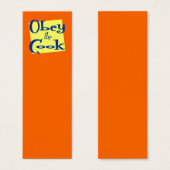 Obey the Cook Funny Saying Mini Bookmark (Front & Back)
