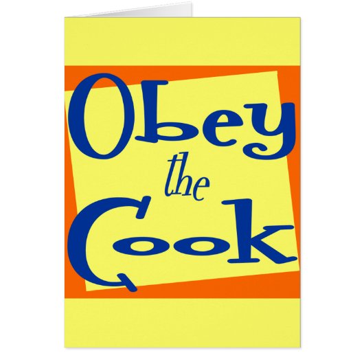 Obey the Cook Kitchen Saying Cards (Front)