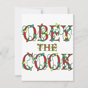 Obey the Cook Saying Holiday Lights Card