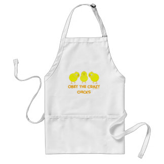 Obey The Crazy Chicks Adult Apron