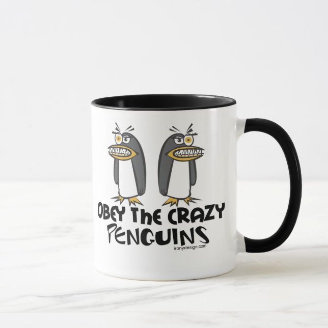 Obey The Crazy Penguins Mugs - Customized (Right)