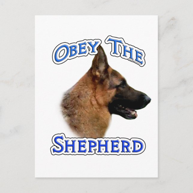 Obey the German Shepherd Postcard (Front)