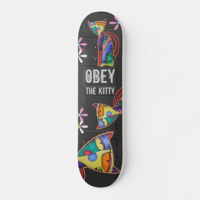 Obey The Kitty Skateboard Deck (Front)