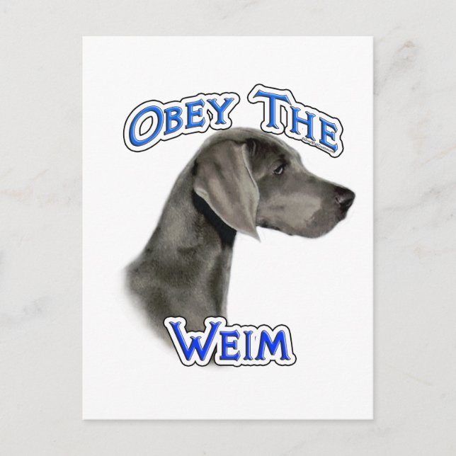 Obey the Weimaraner Postcard (Front)